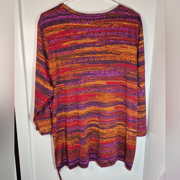 Bon Worth Women's Print Pullover Blouse 3/4 Sleeve Size XL - Picture 2 of 7